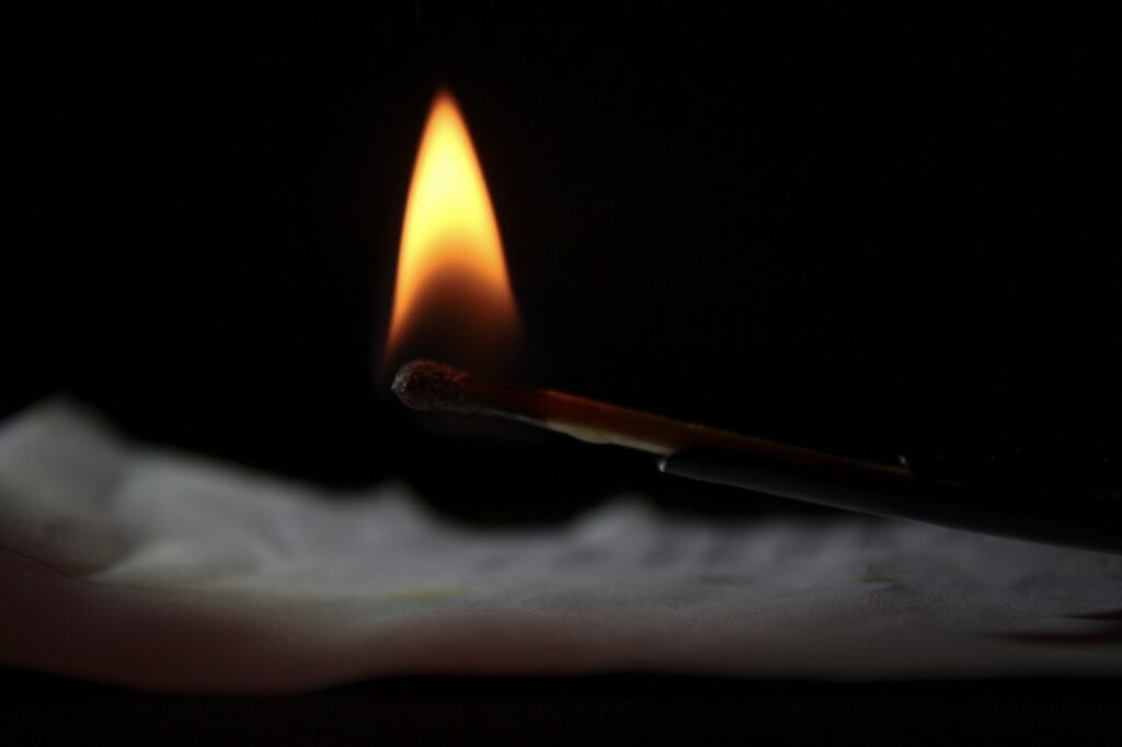 matchstick, burning, fire, light, exposure, focus, black focus